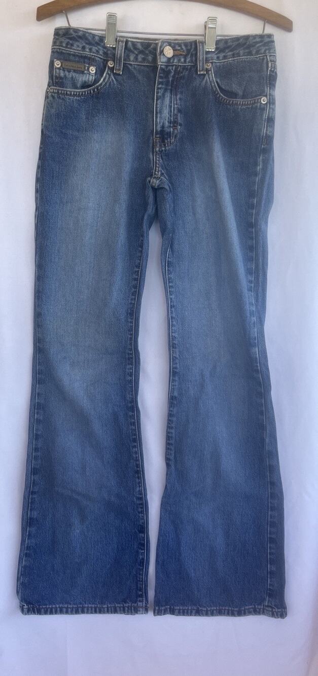 Calvin Klein Women's All Over Sandblast Flare Jeans - Size 1